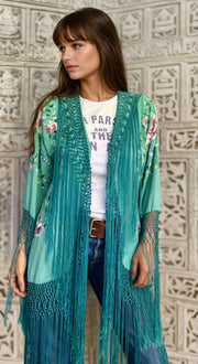 JADE SECRET GARDEN SILK KIMONO