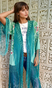 JADE SECRET GARDEN SILK KIMONO