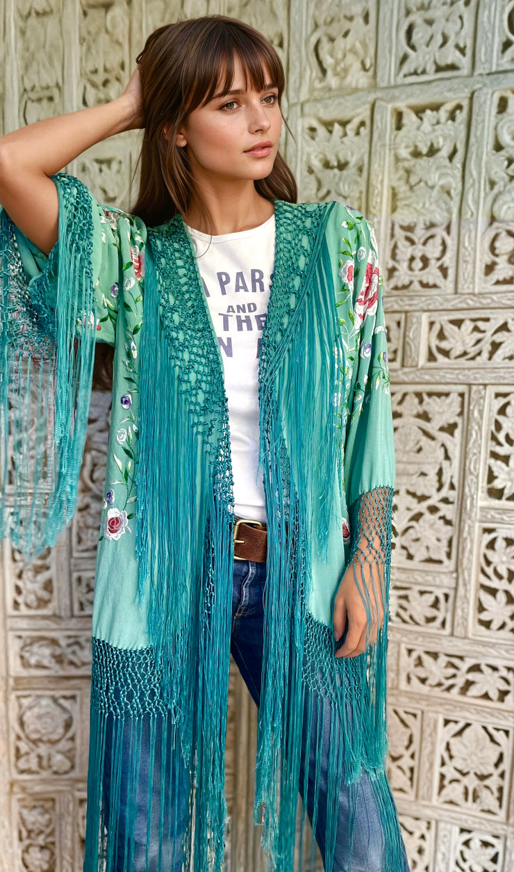 JADE SECRET GARDEN SILK KIMONO