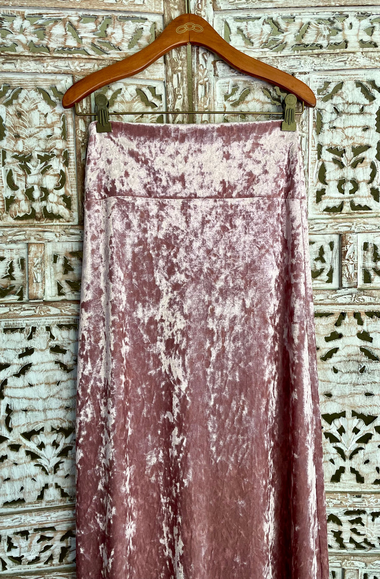 THE ARABELLA VELVET MAXI SKIRT IN SHELL