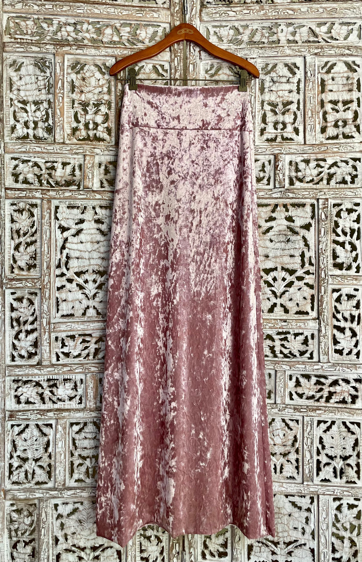 THE ARABELLA VELVET MAXI SKIRT IN SHELL