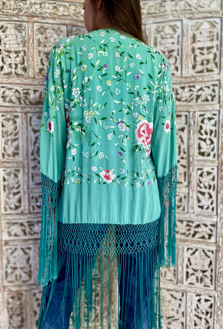JADE SECRET GARDEN SILK KIMONO