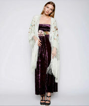 ETERNAL SPRINGTIME SILK PIANO SHAWL KIMONO