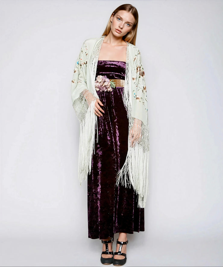 ETERNAL SPRINGTIME SILK PIANO SHAWL KIMONO