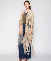 THE COLETTE BEADED KIMONO IN ANTIQUE IVORY